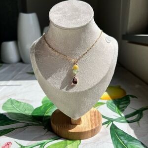 Ruby Necklace, Honey Amber Yellow Jade, Jade Necklace, Boho, Colorful, Casual